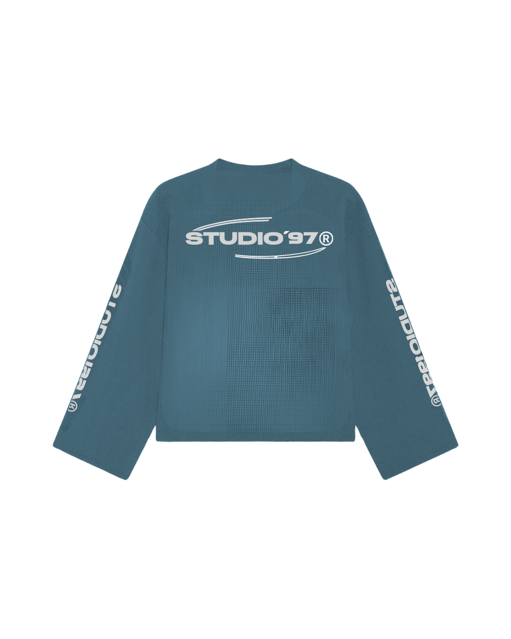 Waffle Silver Blue Crewneck