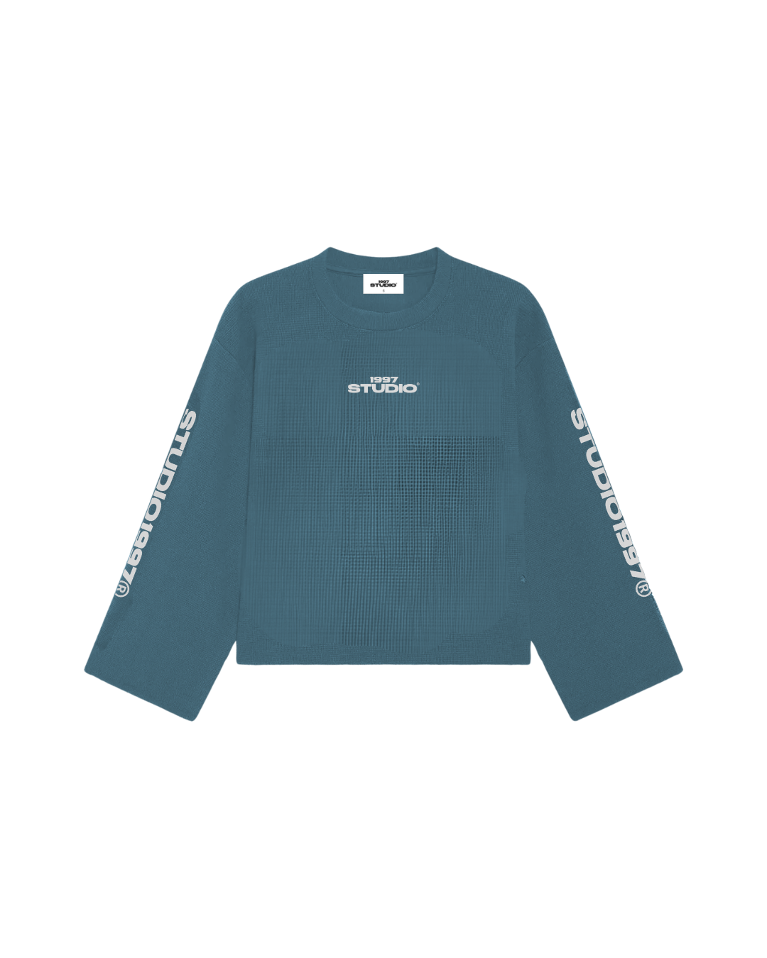 Waffle Silver Blue Crewneck