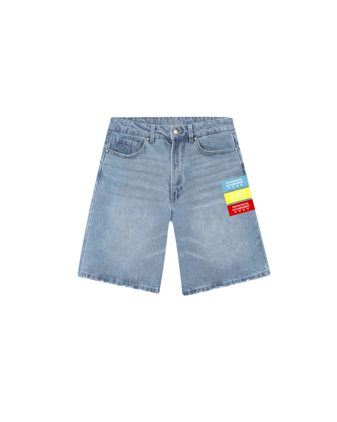 Patches Blue Denim Jorts