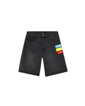 Patches Black Denim Jorts