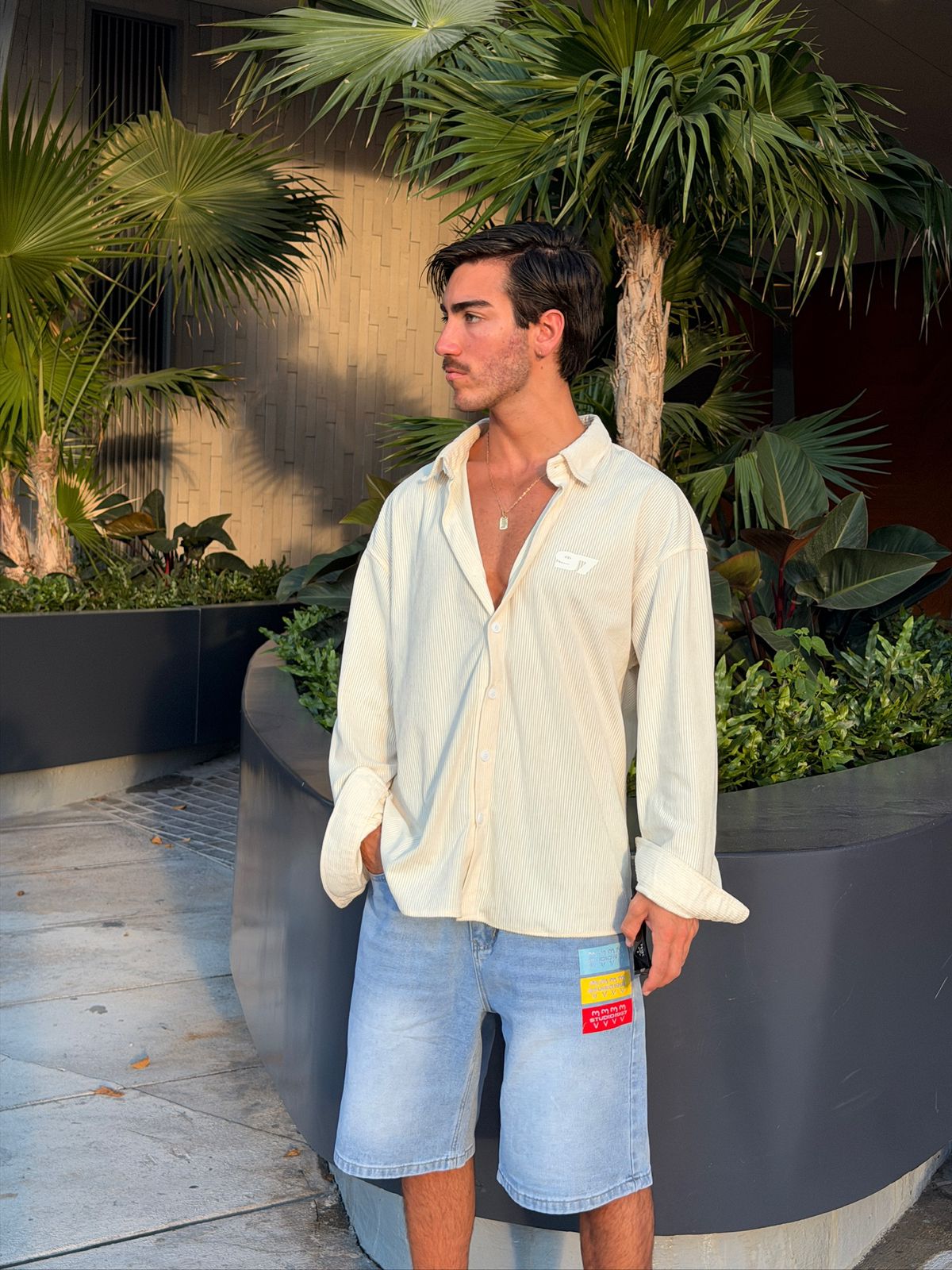 Patches Blue Denim Jorts